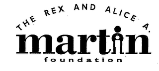 THE REX AND ALICE A. MARTIN FOUNDATION logo