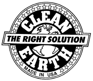 THE RIGHT SOLUTION CLEAN EARTH MADE IN USA logo