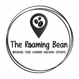 THE ROAMING BEAN WHERE THE GRIND NEVER STOPS logo