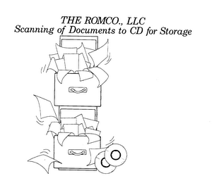 THE ROMCO., LLC SCANNING OF DOCUMENTS TO CD FOR STORAGE logo