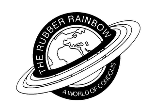 THE RUBBER RAINBOW A WORLD OF CONDOMS logo