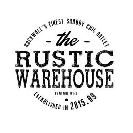 - THE - RUSTIC WAREHOUSE ROCKWALL'S FINEST SHABBY CHIC OUTLET ESTABLISHED IN 2015.09 logo