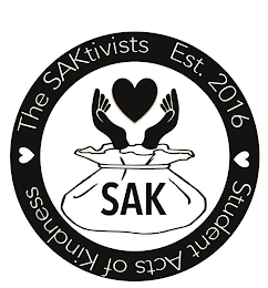 THE SAKTIVISTS EST. 2016 STUDENT ACTS OF KINDNESS SAK logo