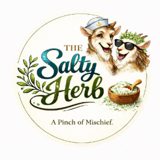 THE SALTY HERB A PINCH OF MISCHIEF. logo