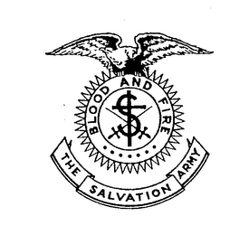 THE SALVATION ARMY BLOOD AND FIRE S logo
