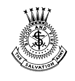 THE SALVATION ARMY BLOOD AND FIRE S logo