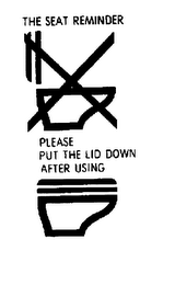 THE SEAT REMINDER PLEASE PUT THE LID DOWN AFTER USING logo