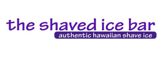 THE SHAVED ICE BAR AUTHENTIC HAWAIIAN SHAVE ICE logo