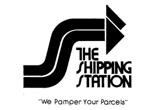THE SHIPPING STATION "WE PAMPER YOUR PARCELS" logo
