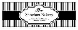 THE SHOEBOX BAKERY BAKING DECADENT MEMORIES LIFE'S SHORT, EAT SWEET! logo