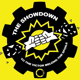 THE SHOWDOWN TO THE VICTOR BELONG THE SPOILS logo