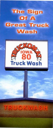 THE SIGN OF A GREAT TRUCK WASH TRUCKOMAT IOWA 80 TRUCK WASH & DESIGN. logo