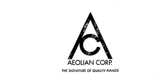 THE SIGNATURE OF QUALITY PIANOS AEOLIAN CORP. AC logo