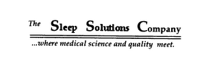 THE SLEEP SOLUTIONS COMPANY ...WHERE MEDICAL SCIENCE AND QUALITY MEET. logo