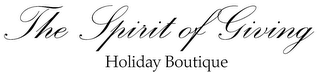 THE SPIRIT OF GIVING HOLIDAY BOUTIQUE logo