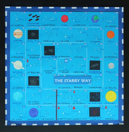 THE STARRY WAY , THE ENGLISH TRANSLATIONOF "BÉTELGEUSE" IN THE MARK IS "BETELGEUSE", THE WORDING "LA NÉBULEUSE D'ORION" MEANS "THE ORION NEBULA", THE WORDING "LE GRAND CHIEN" MEANS "THE GREAT DOG", THE WORDING "LE PETIT CHIEN" MEANS "THE LESSER DOG", THE WORDING "LE CANCER" MEANS "CANCER", THE WORDING "LE LION" MEANS "THE LION", THE WORDING "RÉGULUS" MEANS "REGULUS", THE WORDING "LA VIERGE" MEANS "THE MAIDEN", THE WORDING "SATURNE" MEANS "SATURN", THE WORDING "LA BALANCE" MEANS "THE SCALES", THE WORDING "LE SCORPION" MEANS "THE SCORPION",WORDING "ANTARÈS" MEANS "ANTARES", THE WORDING "LA CEINTURE D'ASTÉROÏDES" MEANS "THE ASTEROID BELT"THE WORDING "LE SAGITTAIRE" MEANS "SAGITTARIUS",, THE WORDING "LE CAPRICORNE" MEANS "CAPRICORN", THE WORDING "ALGÉDI" MEANS "ALGEDI", THE WORDING "LA TERRE" MEANS "THE EARTH", THE WORDING "LE VERSEAU" MEANS "THE WATER BEARER",THE WORDING "LES POISSONS" MEANS "THE FISHES", THE WORDING "MERCURE" MEANS "MERCURY", THE WORDING "LE BÉLIER" MEANS "THE RAM", THE WORDING "LE SOLEIL" MEANS "THE SUN", THE WORDING "LES PLÉIADES" MEANS "THE PLEIADES", THE WORDING "LE TAUREAU" MEANS "THE RAM" , THE WORDING "ALDÉBARAN" MEANS "ALDEBARAN", THE WORDING "LES GÉMEAUX" MEANS "THE TWINS", WORDING "LE LYNX" MEANS "THE LYNX",THE WORDING "LES CHIENS DE CHASSE" MEANS "THE HUNTING DOGS", THE WORDING "GALAXIE M 51" MEANS "GALAXY M 51", THE WORDING "LE BOUVIER" MEANS "THE HERDSMAN", THE WORDING "LA COURONNE BORÉALE" MEANS "THE NORTHERN CROWN", THE WORDING "AMAS M 13" MEANS "CLUSTER M 13", THE WORDING "HERCULE" MEANS "THE HERCULES", THE WORDING "LA LYRE" MEANS "THE LYRE", THE WORDING "VÉGA" MEANS "VEGA", THE WORDING "L'AIGLE" MEANS "THE EAGLE", THE WORDING "ALTAÏR" MEANS "ALTAIR", THE WORDING "LE CYGNE" MEANS "THE SWAN", THE WORDING "PÉGASE" MEANS "PEGASUS", THE WORDING "LA GALAXIE D'ANDROMÈDE" MEANS "THE ANDROMEDA GALAXY", THE WORDING "ANDROMÈDE" MEANS "ANDROMEDA", THE WORDING "PERSÉE" MEANS "THE HERO", THE WORDING "LE COCHER" MEANS "THE CHARIOTEER", THE WORDING "LA GRANDE OURSE" MEANS "THE GREAT BEAR", THE WORDING "GALAXIES M 81 M82" MEANS "GALAXIES M 81 M82", THE WORDING "LE DRAGON" MEANS "THE DRAGON", THE WORDING "ÉTAMIN" MEANS "ETAMIN", THE WORDING "CÉPHÉE" MEANS "THE KING", THE WORDING "CASSIOPÉE" MEANS "THE SEATED QUEEN", THE WORDING "SHÉDIR" MEANS "SHEDIR", THE WORDING "LA PETITE OURSE" MEANS "THE LESSER BEAR" logo