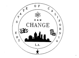 THE STATE OF CALIFORNIA B & M CHANGE L.A. logo