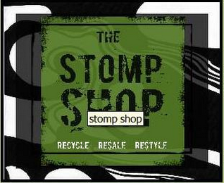 THE STOMP SHOP STOMP SHOP RECYCLE RESALE RESTYLE logo