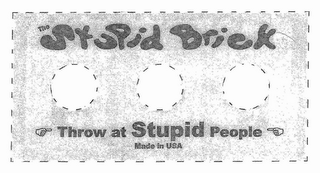 THE STUPID BRICK THROW AT STUPID PEOPLE MADE IN USA logo