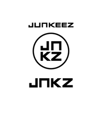 THE STYLIZED WORDING "JUNKEEZ" POSITIONED ABOVE A CIRCULAR BORDER CONTAINING THE STYLIZED LETTERS "JN" STACKED ABOVE "KZ", WHICH IS POSITIONED ABOVE THE STYLIZED WORDING "JNKZ". logo