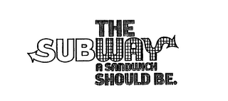 THE SUBWAY A SANDWICH SHOULD BE. logo