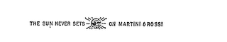 THE SUN NEVER SETS ON MARTINI & ROSSI logo