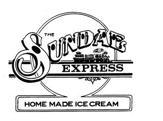 THE SUNDAE EXPRESS HOME MADE ICE CREAM logo