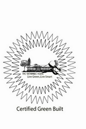 THE SUSTAINABLE HOUSE LIVE GREEN, LIVE SMART CERTIFIED GREEN BUILT logo