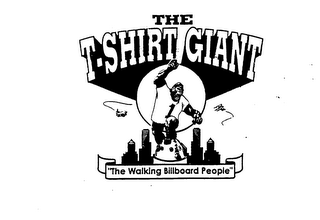THE T-SHIRT GIANT "THE WALKING BILLBOARD PEOPLE" logo