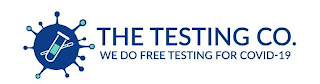 THE TESTING CO. WE DO FREE TESTING FOR COVID-19 logo
