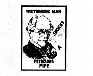 THE THINKING MAN SMOKES A PETERSONS PIPE logo