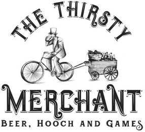 THE THIRSTY MERCHANT BEER, HOOCH AND GAMES logo