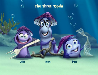 THE THREE OPIHI JAN KEN PON logo