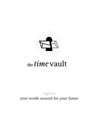 THE TIME VAULT TAGLINE: YOUR WORDS SECURED FOR YOUR FUTURE logo