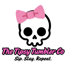 THE TIPSY TUMBLER CO SIP. SLAY. REPEAT. logo