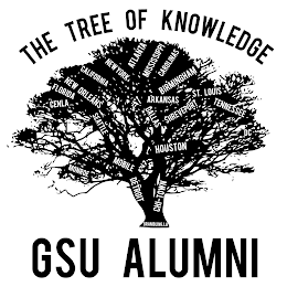 THE TREE OF KNOWLEDGE GSU ALUMNI CENLA FLORIDA NEW ORLEANS CALIFORNIA NEW YORK ATLANTA MISSISSIPPI CAROLINAS BIRMININHAM ST. LOUIS TENNESSEE DC SEATTLE MONROE MOBILE DETROIT ARKANSAS DALLAS SHREVENPORT HOUSTON CHI-TOWN GRAMBLING, LA logo