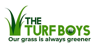 THE TURF BOYS OUR GRASS IS ALWAYS GREENER logo