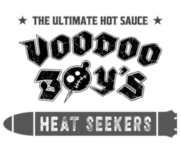 THE ULTIMATE HOT SAUCE VOODOO BOY'S HEAT SEEKERS logo