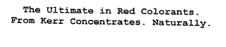 THE ULTIMATE IN RED COLORANTS.  FROM KERR CONCENTRATES. NATURALLY. logo