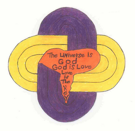THE UNIVERSE IS GOD GOD IS LOVE LOVE IS THE KEY logo