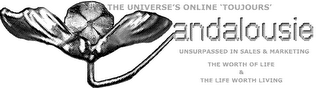 THE UNIVERSE'S ONLINE "TOUJOURS" ANDALOUSIE UNSURPASSED IN SALES & MARKETING THE WORTH OF LIFE & THE LIFE WORTH LIVING logo