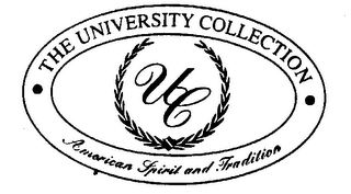 THE UNIVERSITY COLLECTION UC AMERICAN SPIRIT AND TRADITION logo