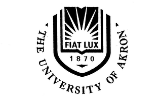 THE UNIVERSITY OF AKRON FIAT LUX 1870 logo