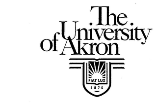 THE UNIVERSITY OF AKRON FIAT LUX 1870 logo