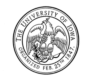 THE UNIVERSITY OF IOWA ORGANIZED FEB. 25TH 1847. logo