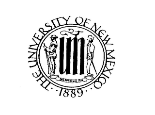 THE UNIVERSITY OF NEW MEXICO 1889 LUX HOMINUM VITA logo