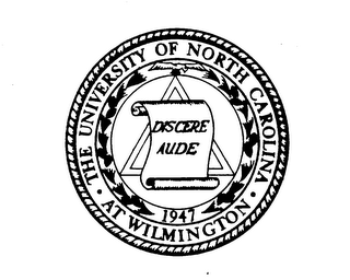 THE UNIVERSITY OF NORTH CAROLINA AT WILMINGTON DISCERE AUDE 1947 logo