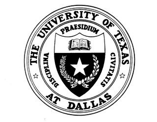 THE UNIVERSITY OF TEXAS AT DALLAS DISCIPLINA PRAESIDIUM CIVITATIS logo