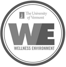 THE UNIVERSITY OF VERMONT WE WELLNESS ENVIRONMENT logo