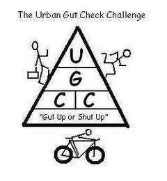 THE URBAN GUT CHECK CHALLENGE U G C C "GUT UP OR SHUT UP" logo